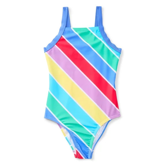 Wonder Nation Girls One Piece Swimsuit with UPF 50+, Sizes 4-18 & Plus | Walmart (US)