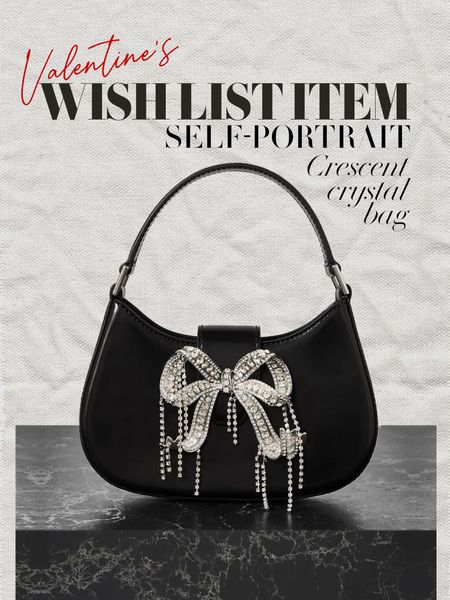 I 🖤 the Self Portrait crescent crystal bag
Valentine’s gift ideas | Black designer handbag | Wish list 

#LTKGiftGuide #LTKitbag #LTKover40