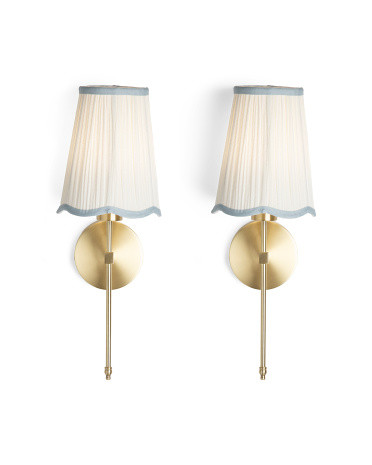 2pk 7.5x7x20 Scalloped Shade Rechargeable Wall Sconces | TJ Maxx