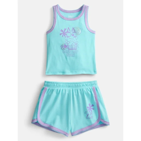 Bluey Girls Graphic Tank Top and Matching Shorts Set, 2-Piece, Sizes 4-16 | Walmart (US)