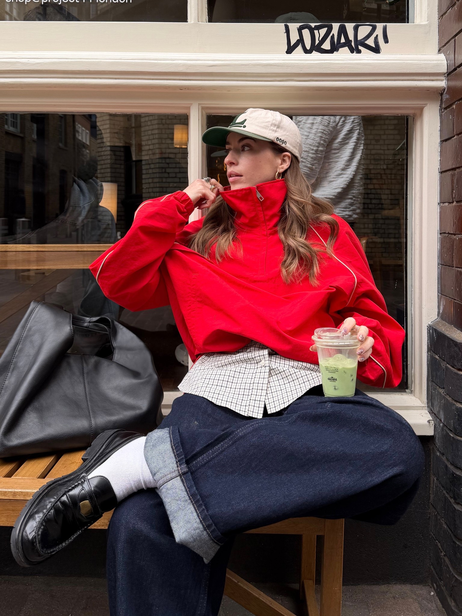 Red windbreaker funnel neck jacket, indigo jeans, baggy jeans, loafers 



#LTKeurope #LTKuk #LTKspring