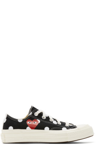 Black Converse Edition Polka Dot Heart Chuck 70 Low Sneakers | SSENSE 