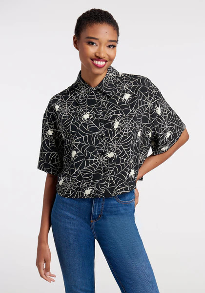 Web And Flow Button-Up Blouse | ModCloth