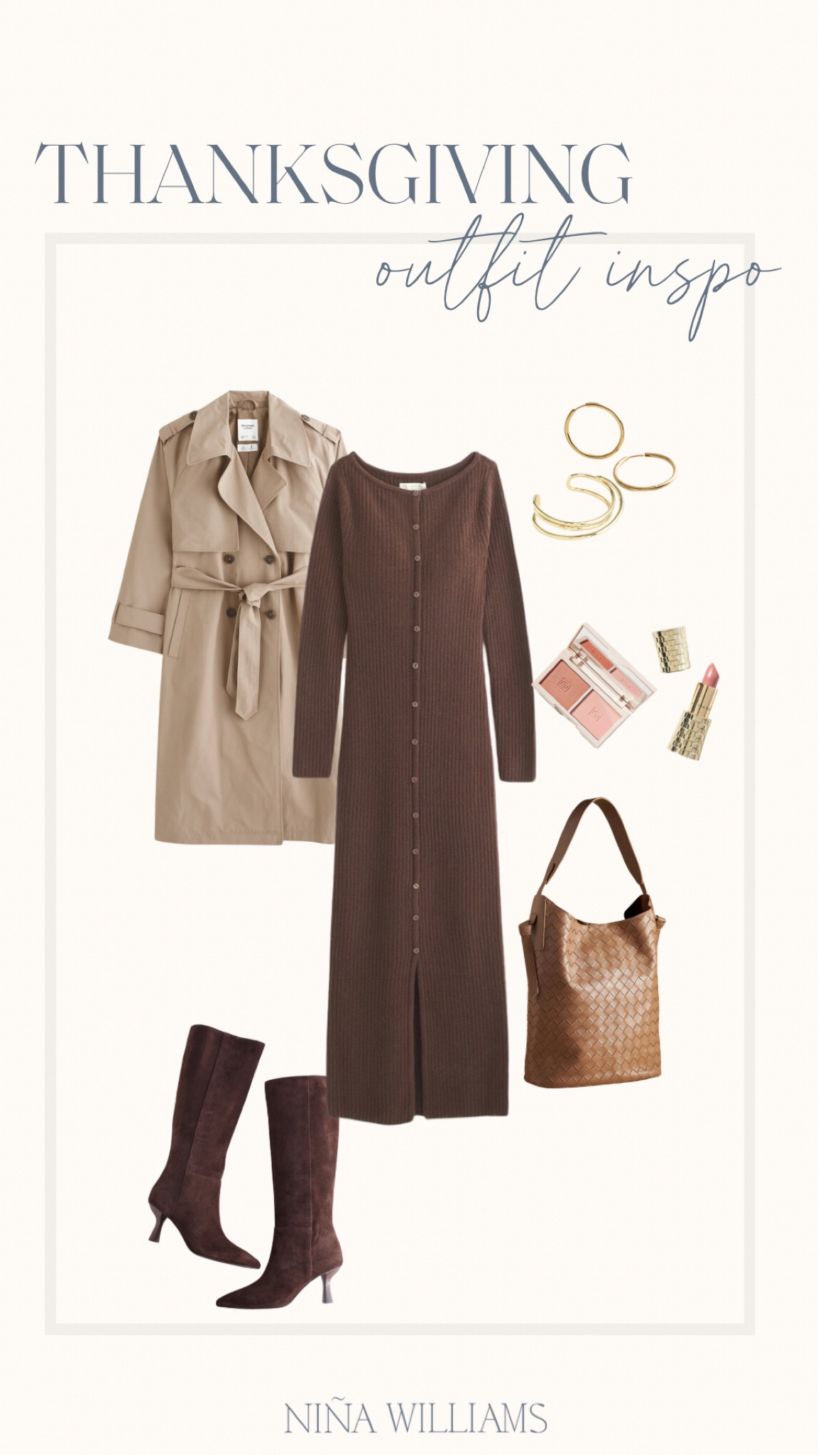 Thanksgiving outfit inspo! Fall dress - holiday dress - fall bag - fall jacket  - fall fashionn

#LTKItBag #LTKHoliday #LTKOver40