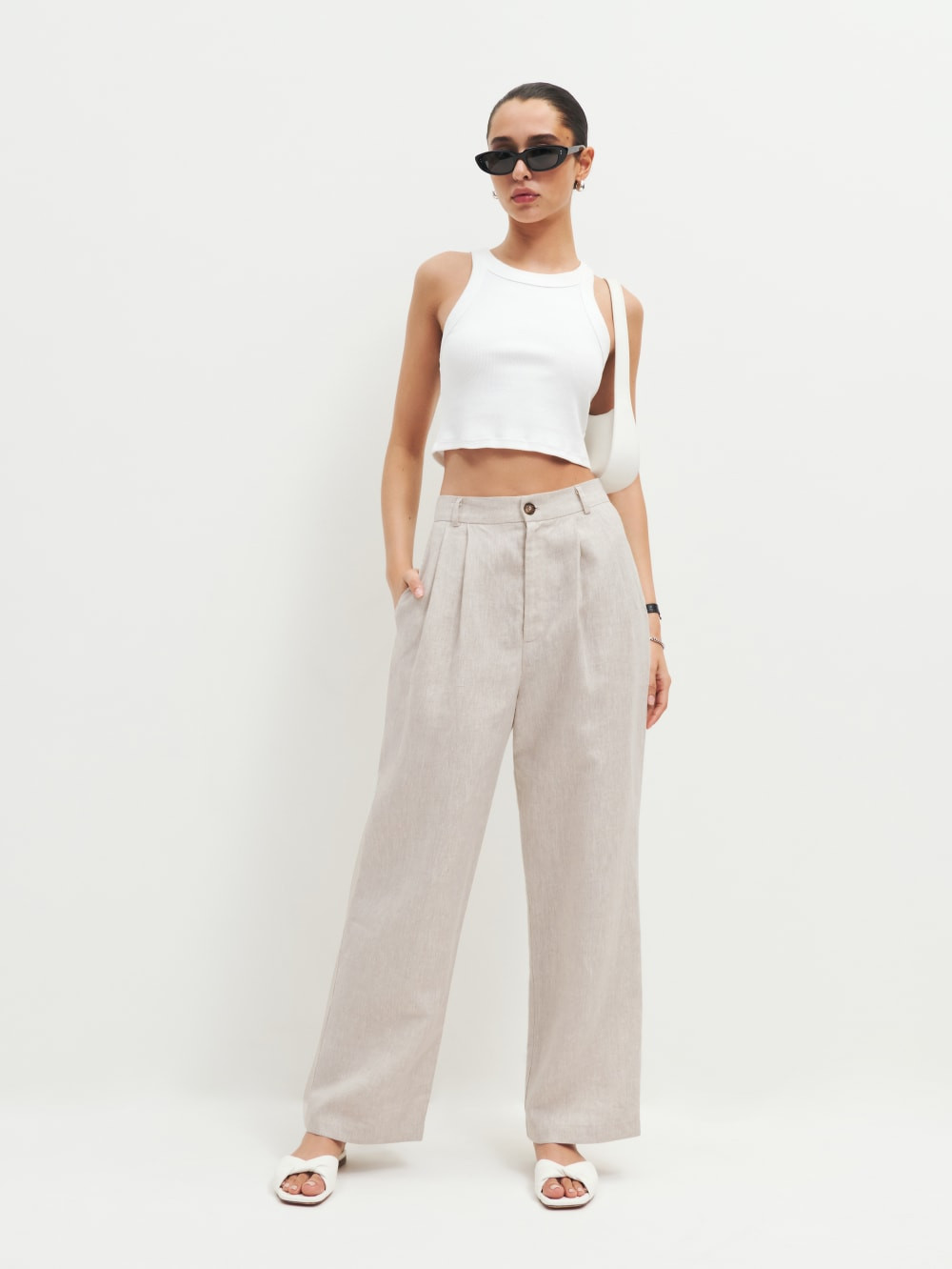 Mason Cropped Linen Pant | Reformation (Global)