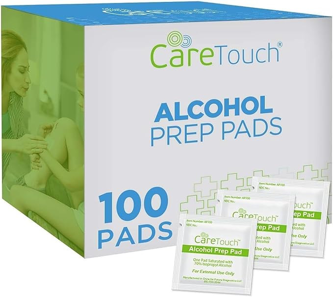 Care Touch 100-Pack Alcohol Wipes - Individually Wrapped Alcohol Prep Pads with 70% Isopropyl - S... | Amazon (US)