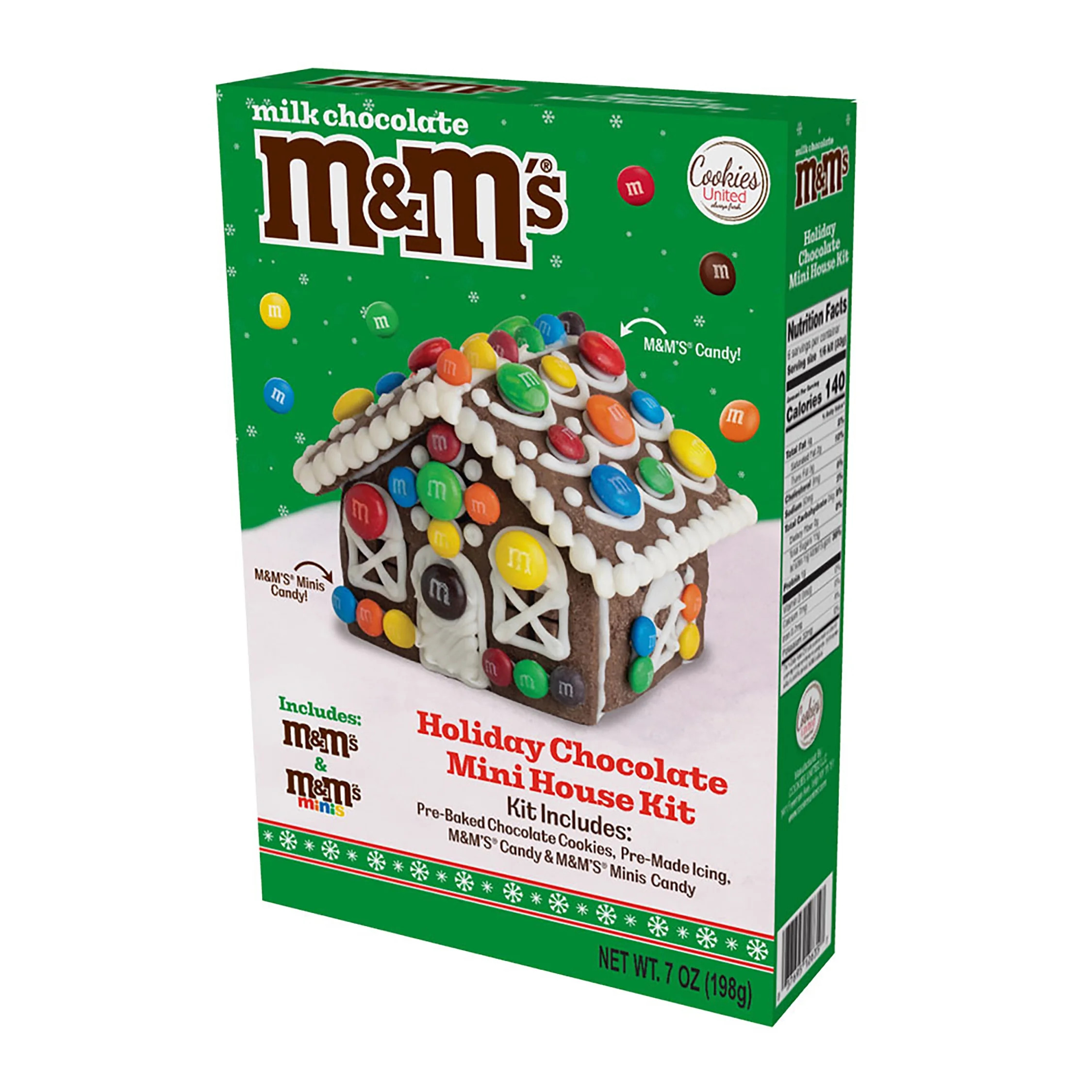 DIY, M&M's Holiday Chocolate Mini House Box Kit, 7oz | Walmart (US)