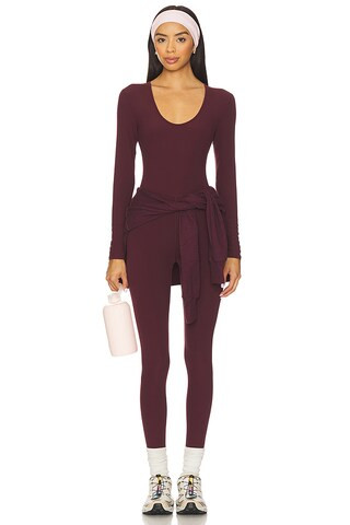 Splits59 Chloe Air Weight Jumpsuit in Dark Cherry from Revolve.com | Revolve Clothing (Global)