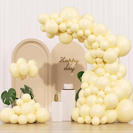 Pastel Yellow Balloons 145pcs Different Sizes 18 12 10 5 Inches Light Yellow Latex Balloon Garlan... | Amazon (US)