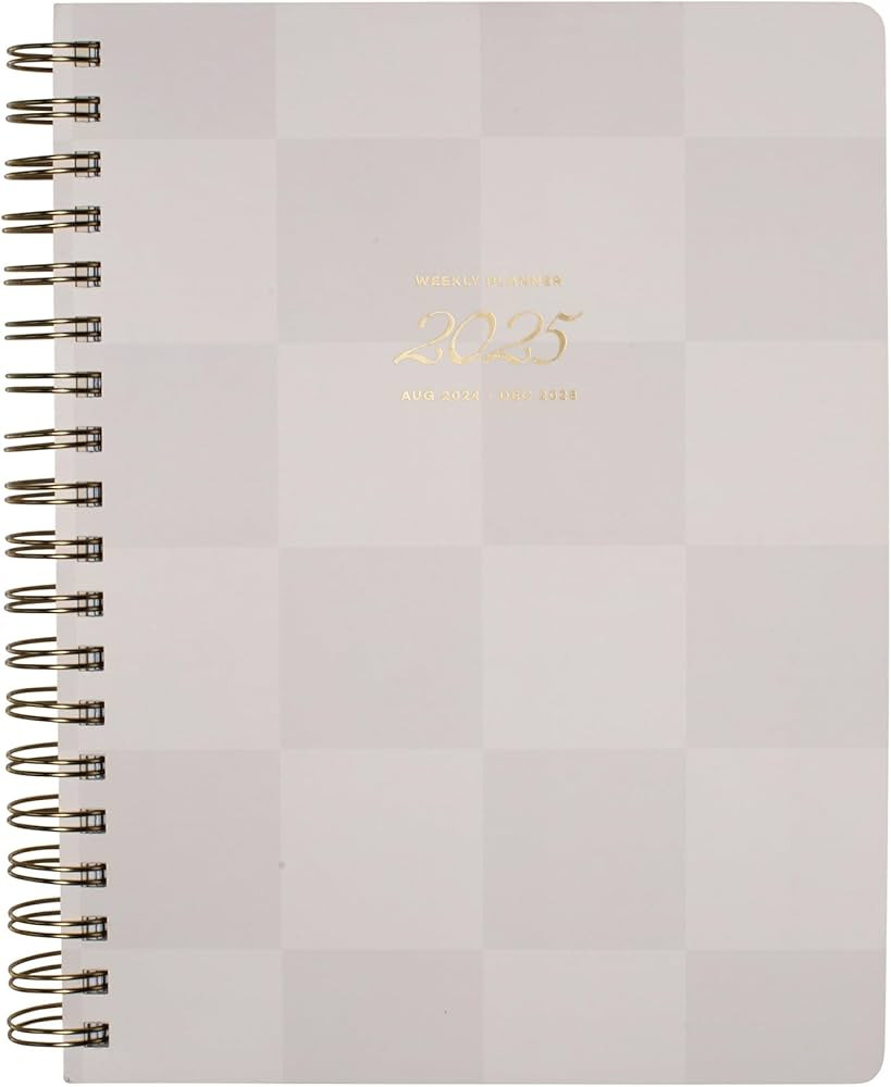 Fringe Studio 2025 Spiral Weekly Planner, Aug 2024 - Dec 2025, 17 Month, Paper Cover, "Muted Chec... | Amazon (CA)