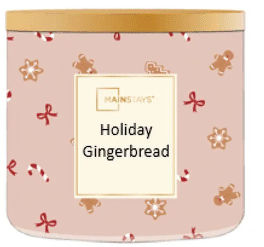 Mainstays 3-wick Holiday Gingerbread Designs, 13-Ounce | Walmart (US)