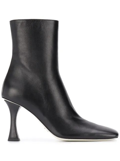 sculpted heel square-toe boots | Farfetch (AU)