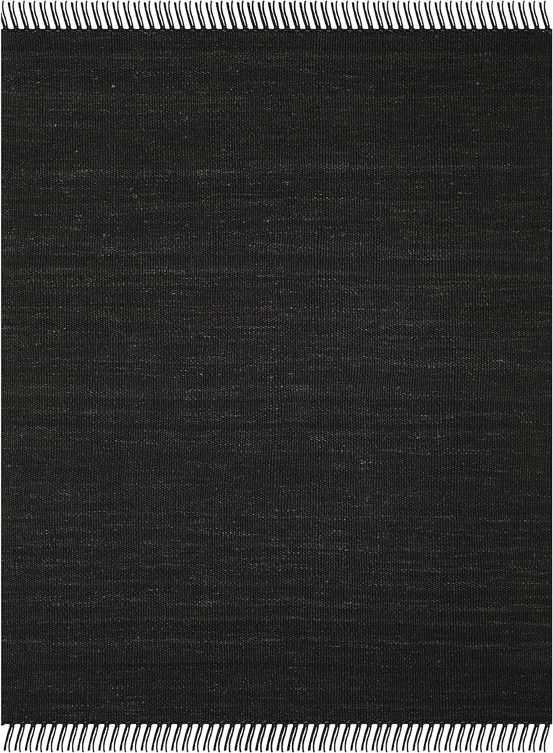 SAFAVIEH Natural Fiber Collection 9' x 12' Black NF368D Handmade Boho Fringe Woven Jute Area Rug | Amazon (US)