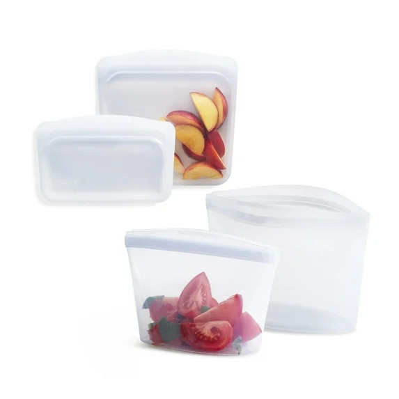 Stasher Premium Silicone Reusable Food Storage Bags, 4-Pack, Clear, Multi-Use, Dishwasher Safe, L... | Walmart (US)