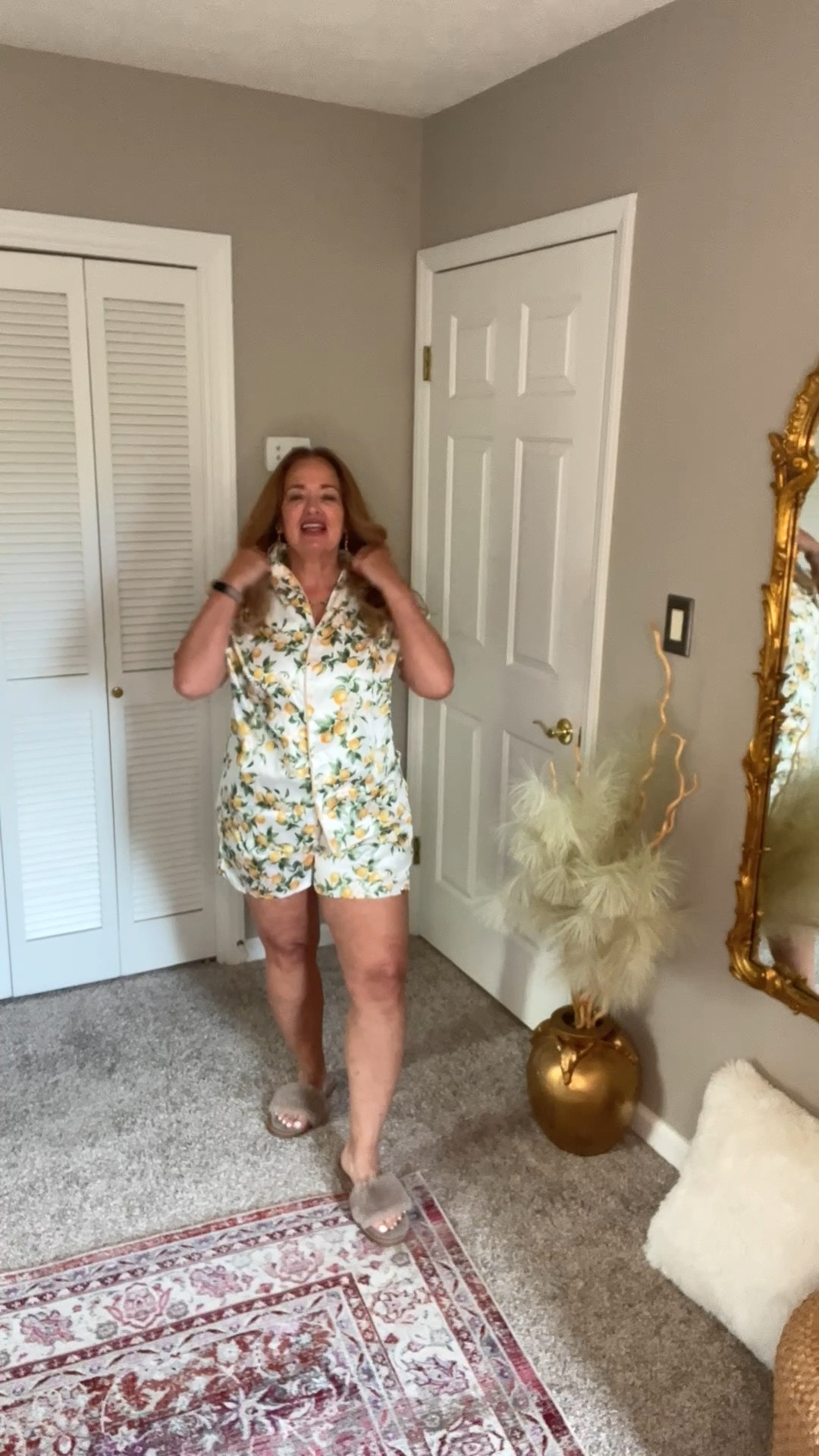 Italian summer vibes with this satin 2 piece pj set. A beautiful citrus 🍊🍊🍊🍊. Shorts have pockets and top has a mandarin collar. Under $20.00

#LTKmorningroutine #LTKWedding #LTKTravel