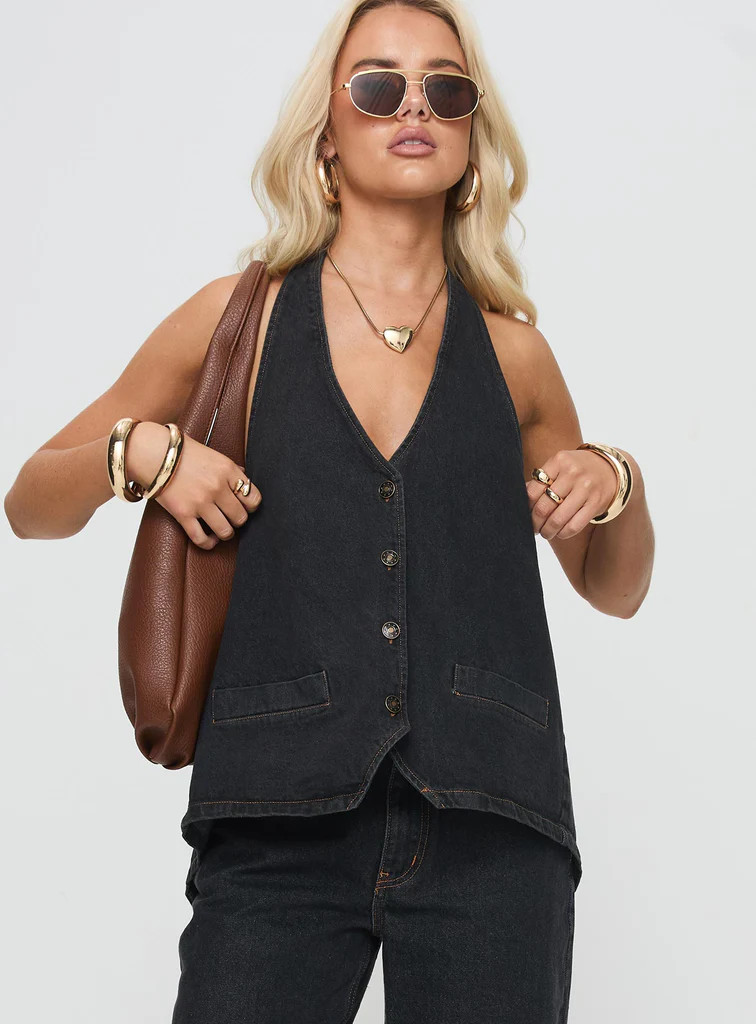 Hills Halter Washed Black | Princess Polly US