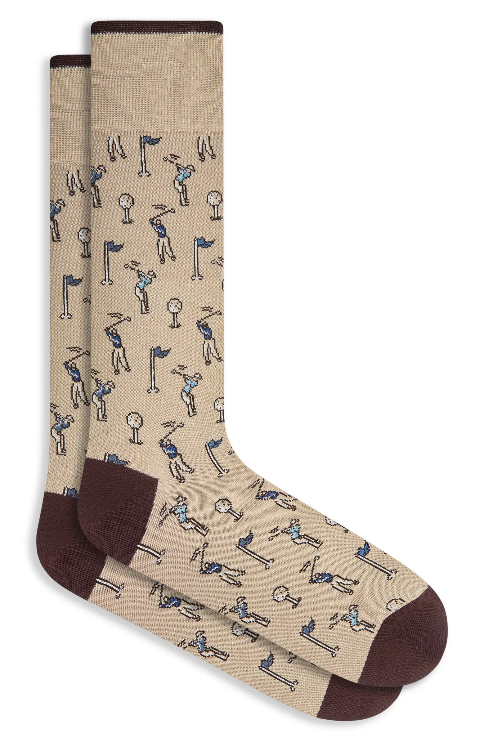Golf Pattern Cotton Blend Dress Socks | Nordstrom