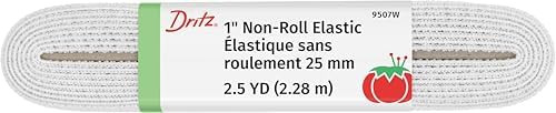 Dritz 9507W Non-Roll Knit Elastic, 1-Inch x 2-1/2-Yard, White | Amazon (US)
