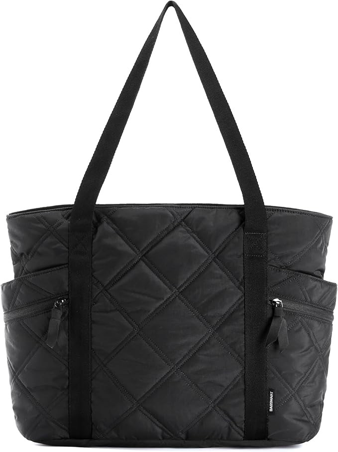 BAGSMART Tote Bag for Women, Large Tote Bag with Zipper, Quilted Puffer Bag Gifts for Women Handb... | Amazon (US)