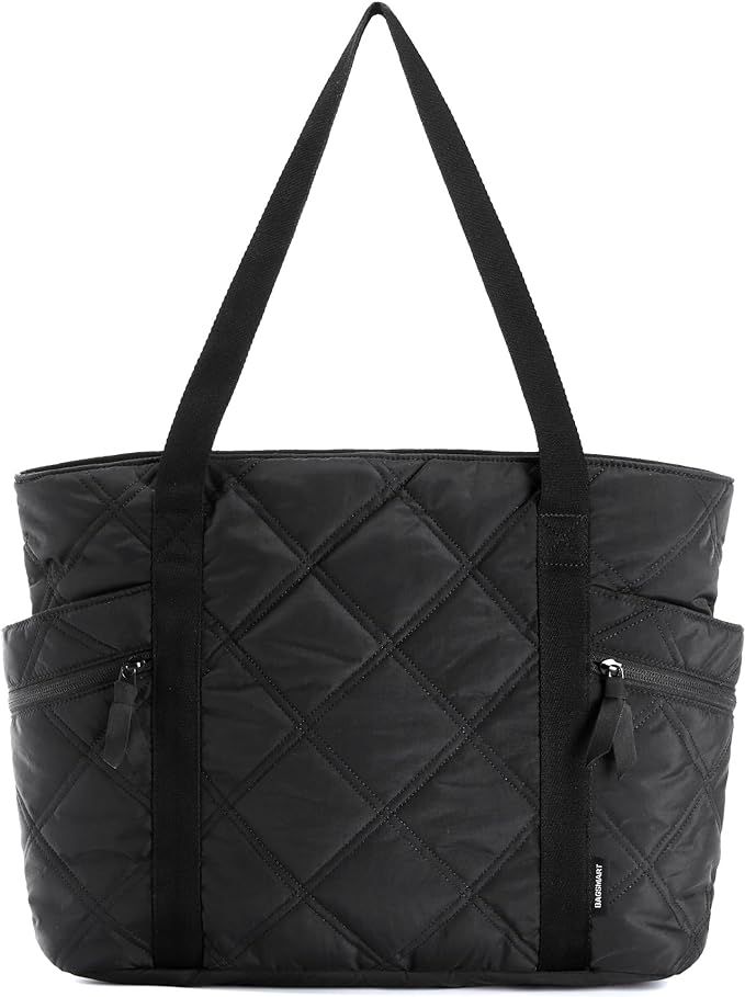 BAGSMART Tote Bag for Women, Large Tote Bag with Zipper, Quilted Puffer Bag Gifts for Women Handb... | Amazon (US)