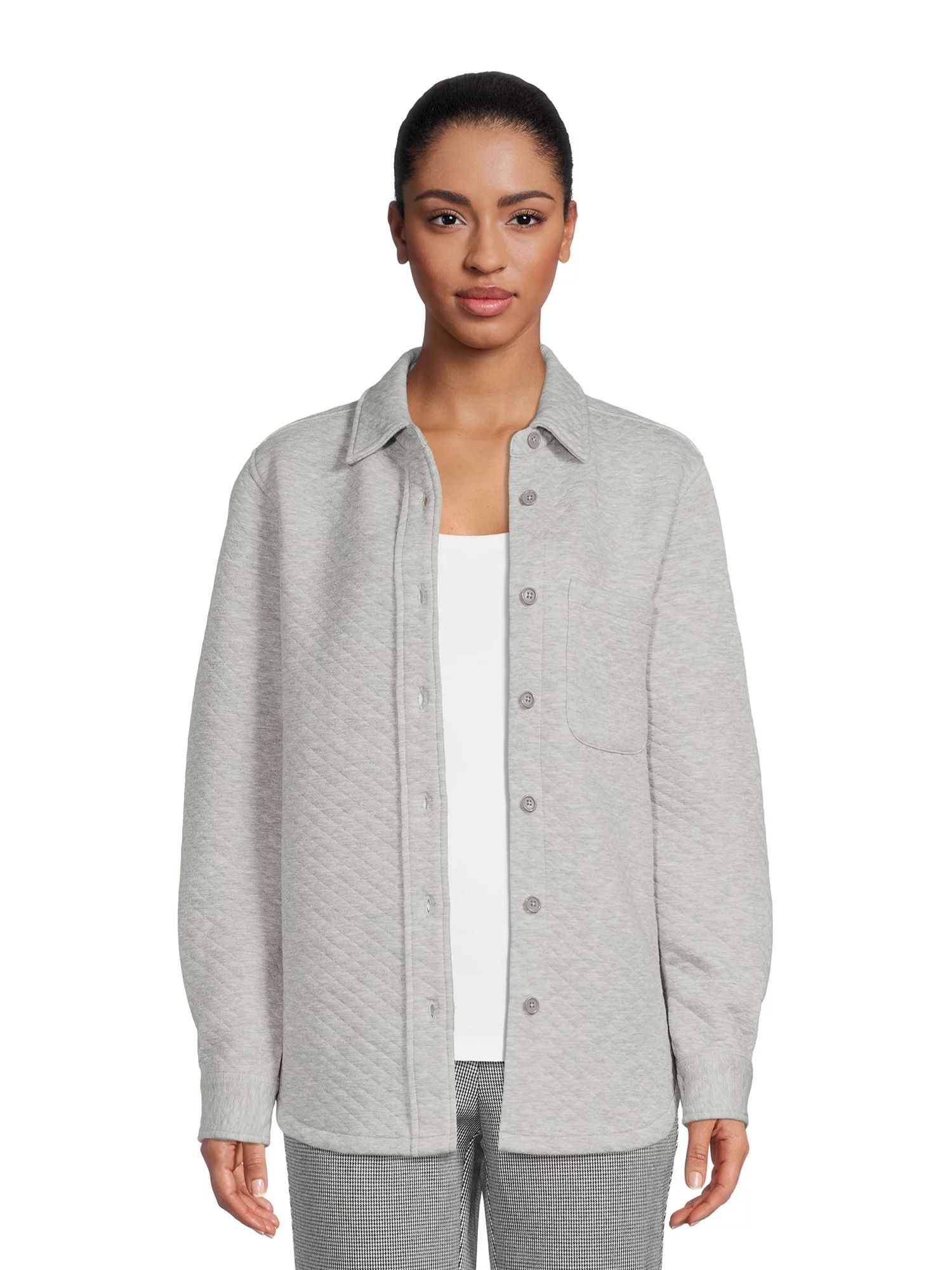 Time And Tru Women's Quilted Shacket | Walmart (US)