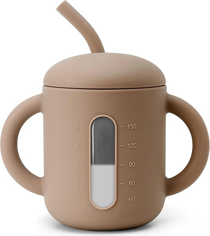 SAMiGO Silicone Sippy Cup, Baby Straw Cup for 6 12 18 Months, Sippy Cup with Straw for Toddlers 1... | Amazon (US)