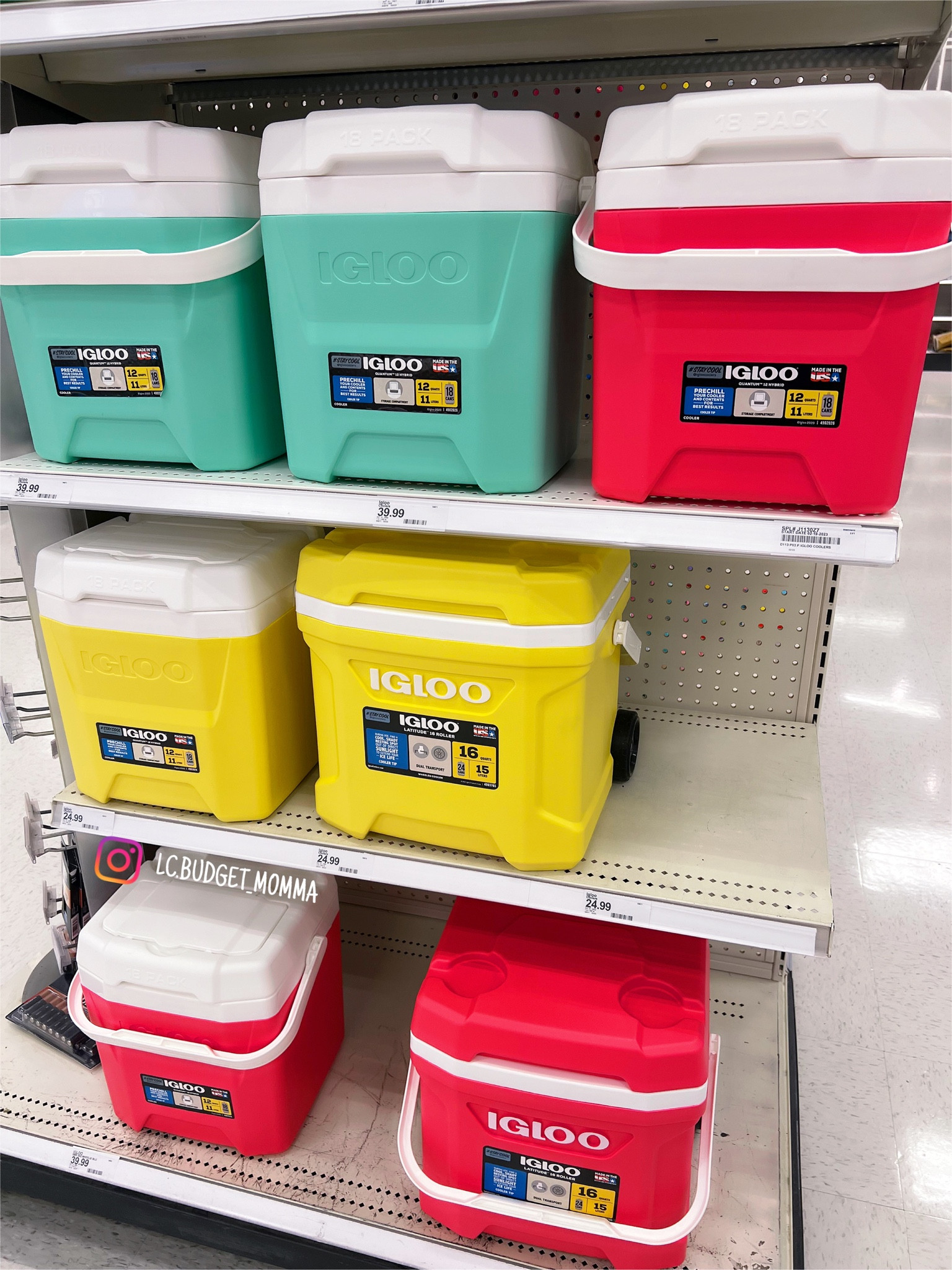 Igloo Coolers at #target 

12 qt $24.99 (4 Colors) 
16 qt $39.99 (3 Colors ) 

Majestic Blue 
Watermelon 
Mint 
Sunshine Yellow 


#LTKunder50 #LTKFind #LTKSeasonal