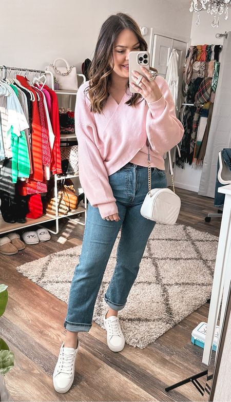 A different pair of jeans to wear with this sweater - both tts / wearing large in top and size 30 in jeans 

#LTKstyletip #LTKcurves