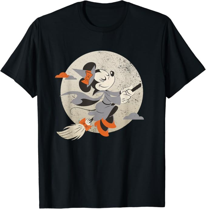 Disney Minnie Mouse Flying Witch Costume Halloween T-Shirt | Amazon (US)