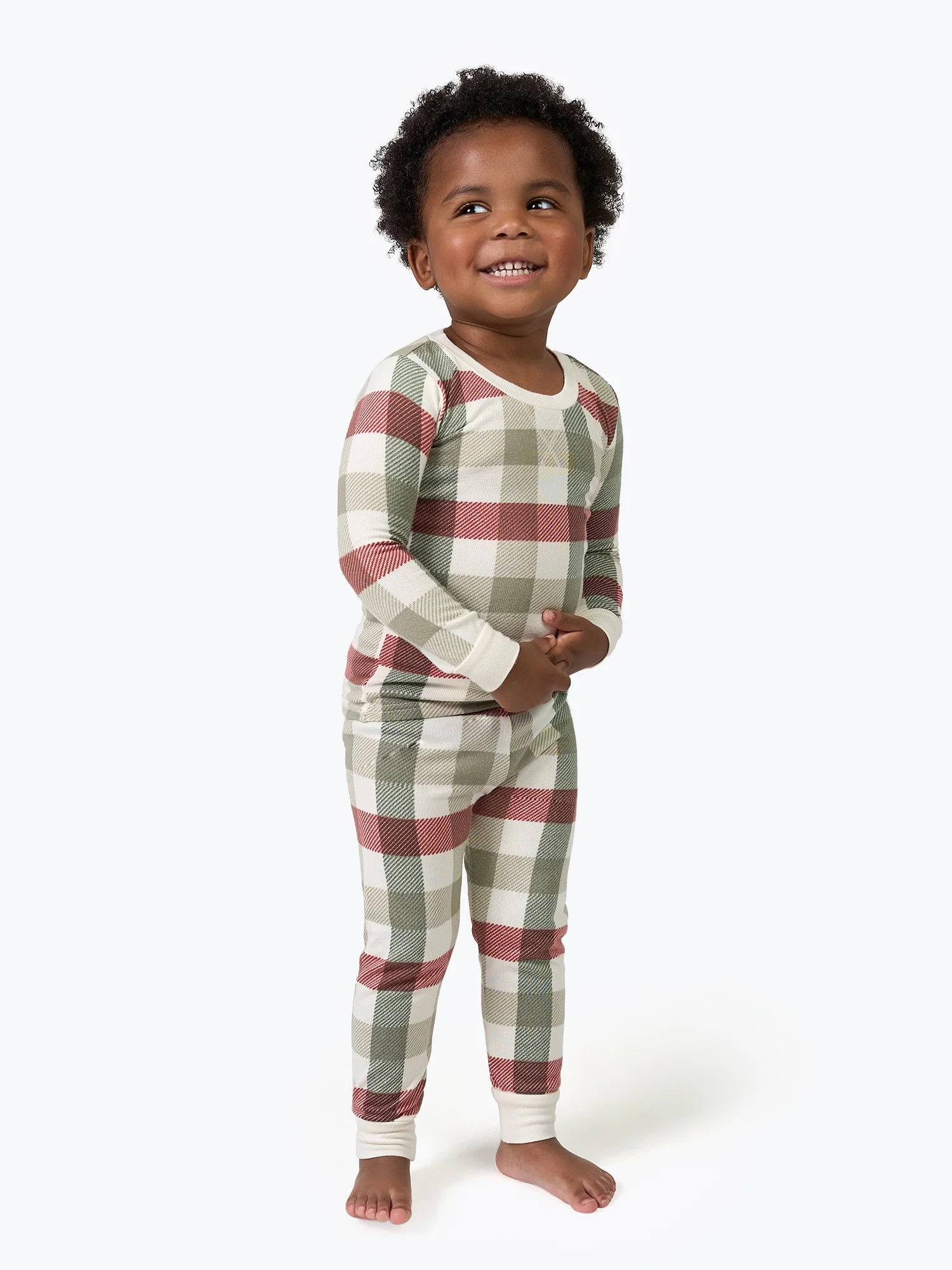 Modern Moments by Gerber Toddler Neutral Supper Soft Hacci Tight Fitting Christmas Pajama Set, 2-... | Walmart (US)