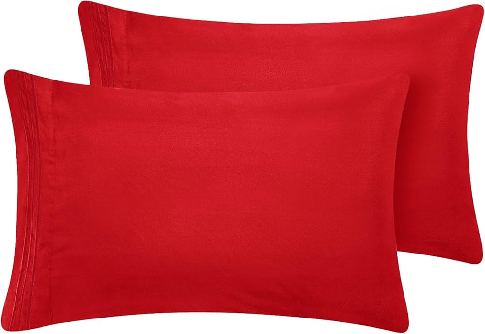 CozyLux Pillow Cases Queen Set of 2 Luxury 1800 Series Double Brushed Microfiber Bed Pillow Cases... | Amazon (US)