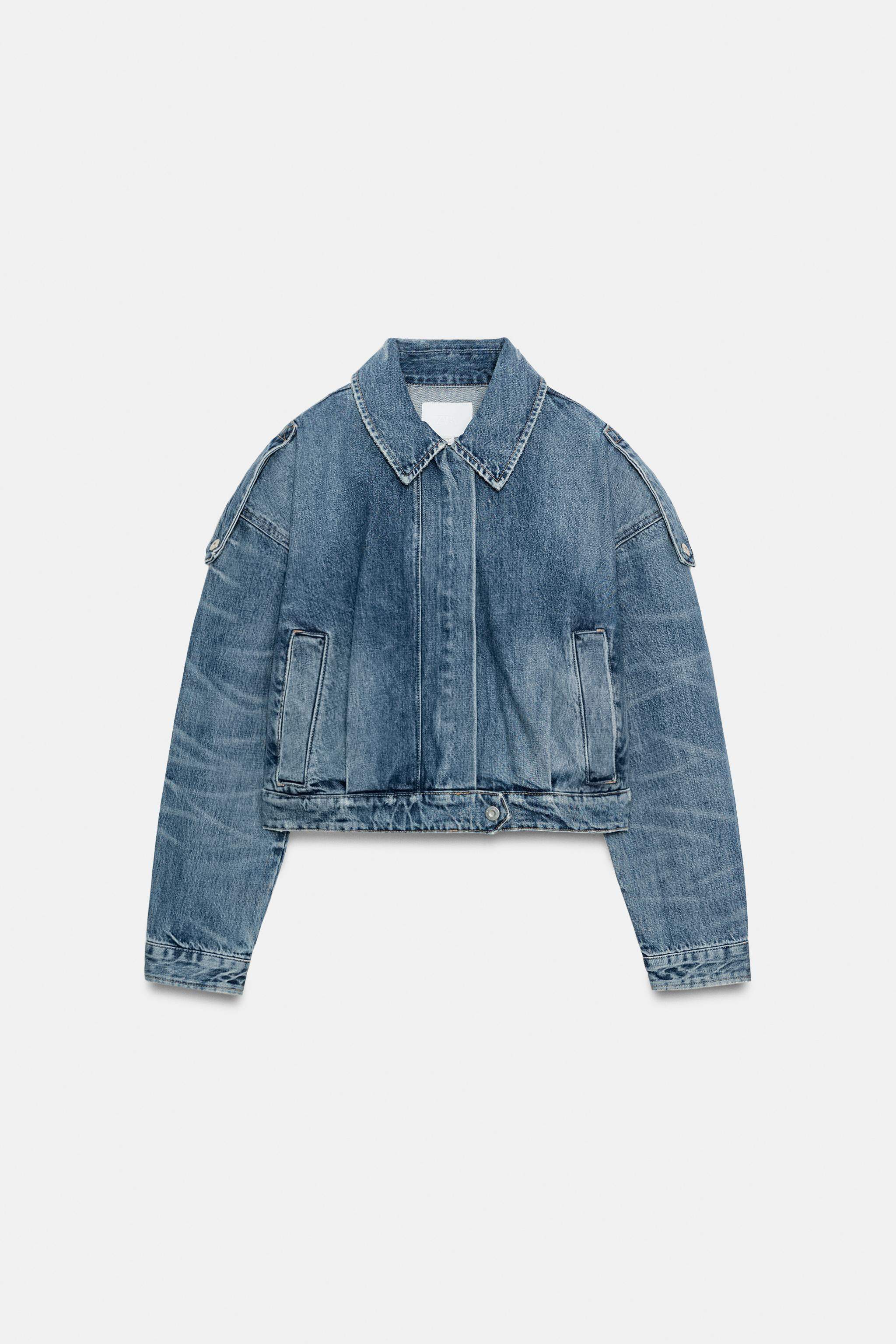 DENIM JACKET WITH SHOULDER TABS | Zara US