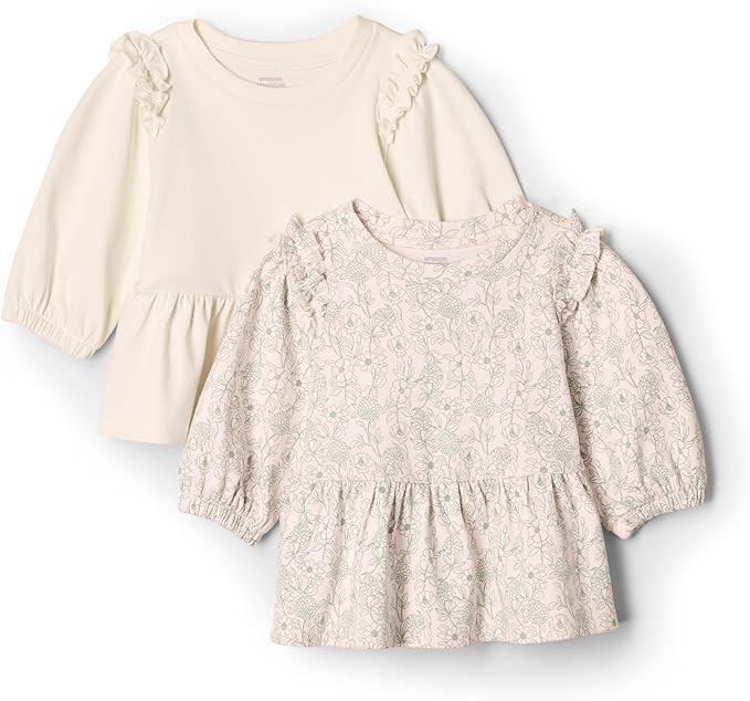 Amazon Essentials x Sofia Grainge Toddlers and Baby Girls' 3/4 Sleeve Knit Top, Pack of 2 | Amazon (US)