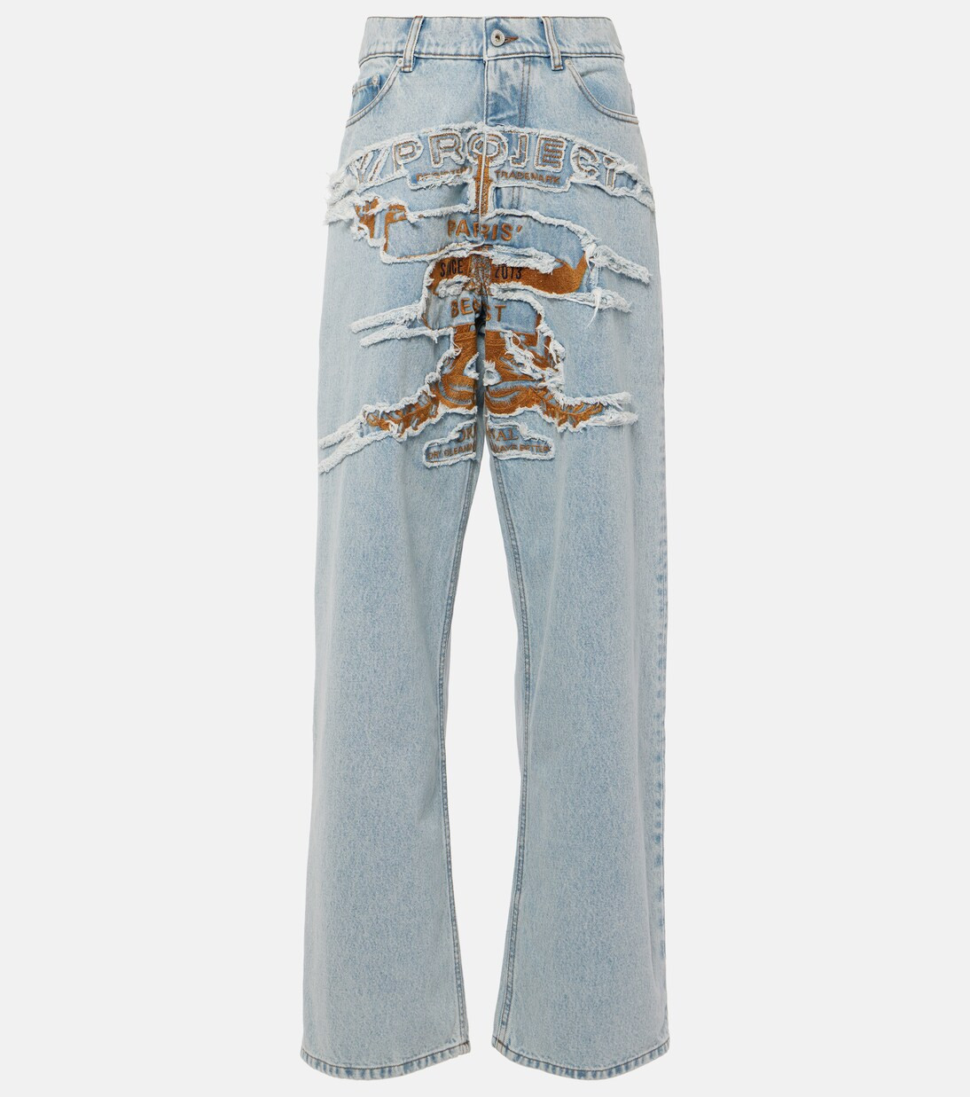 Logo embroidered high-rise wide-leg jeans | Mytheresa (US/CA)