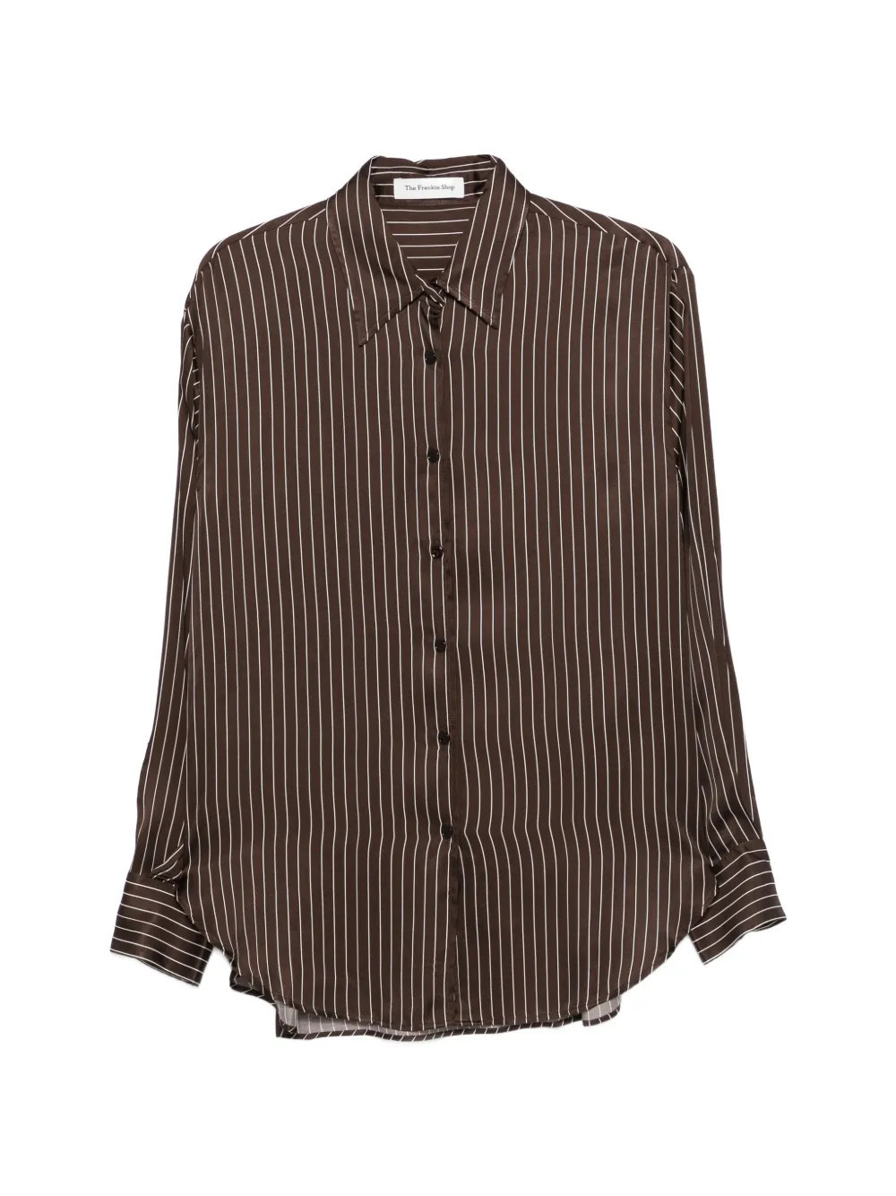 The Frankie Shop Peri striped shirt - Brown | Farfetch Global