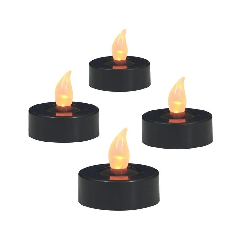 Way to Celebrate Halloween 4-Count Black LED Tealight Candles - Walmart.com | Walmart (US)