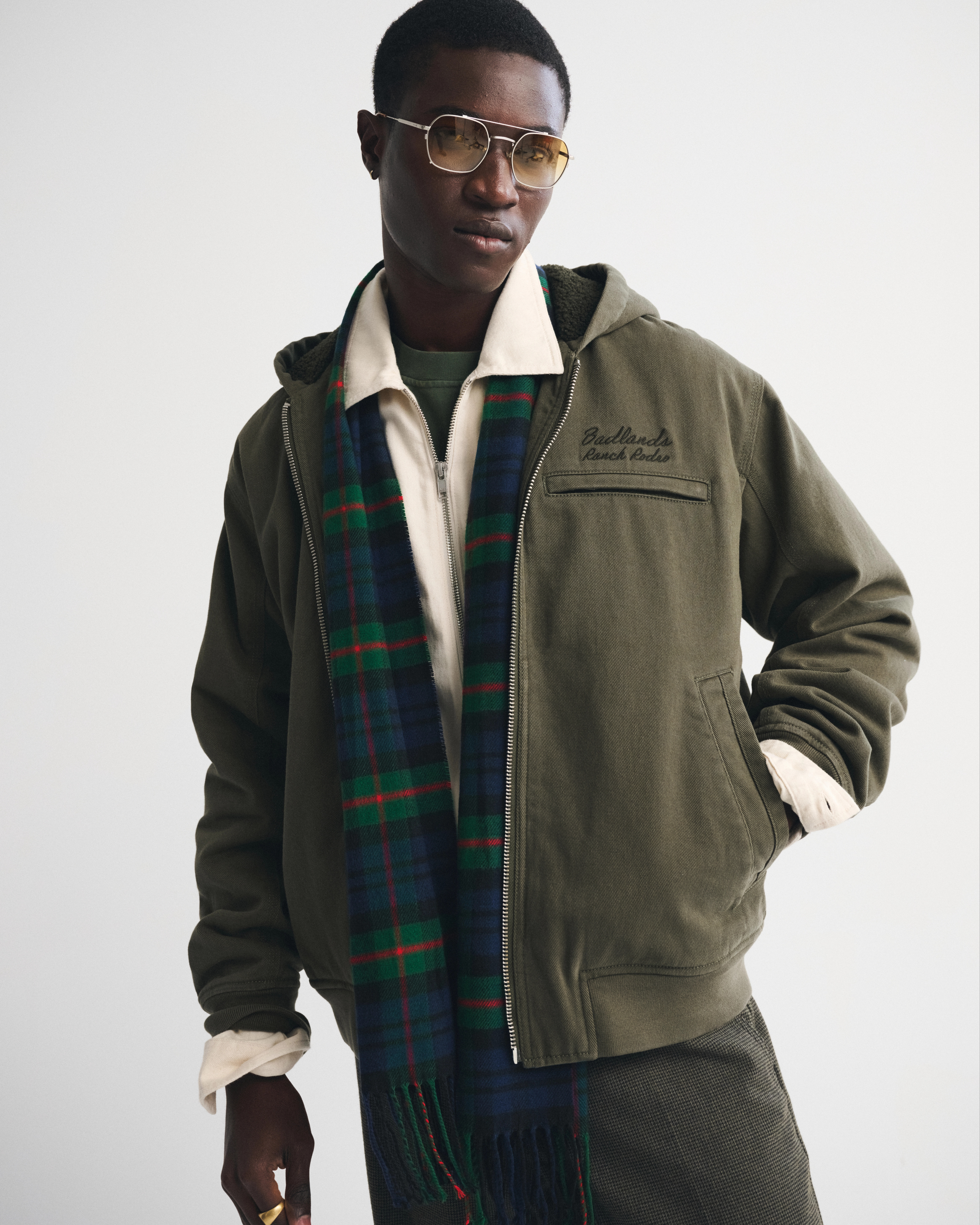 Hooded Workwear Bomber Jacket | Abercrombie & Fitch (US)