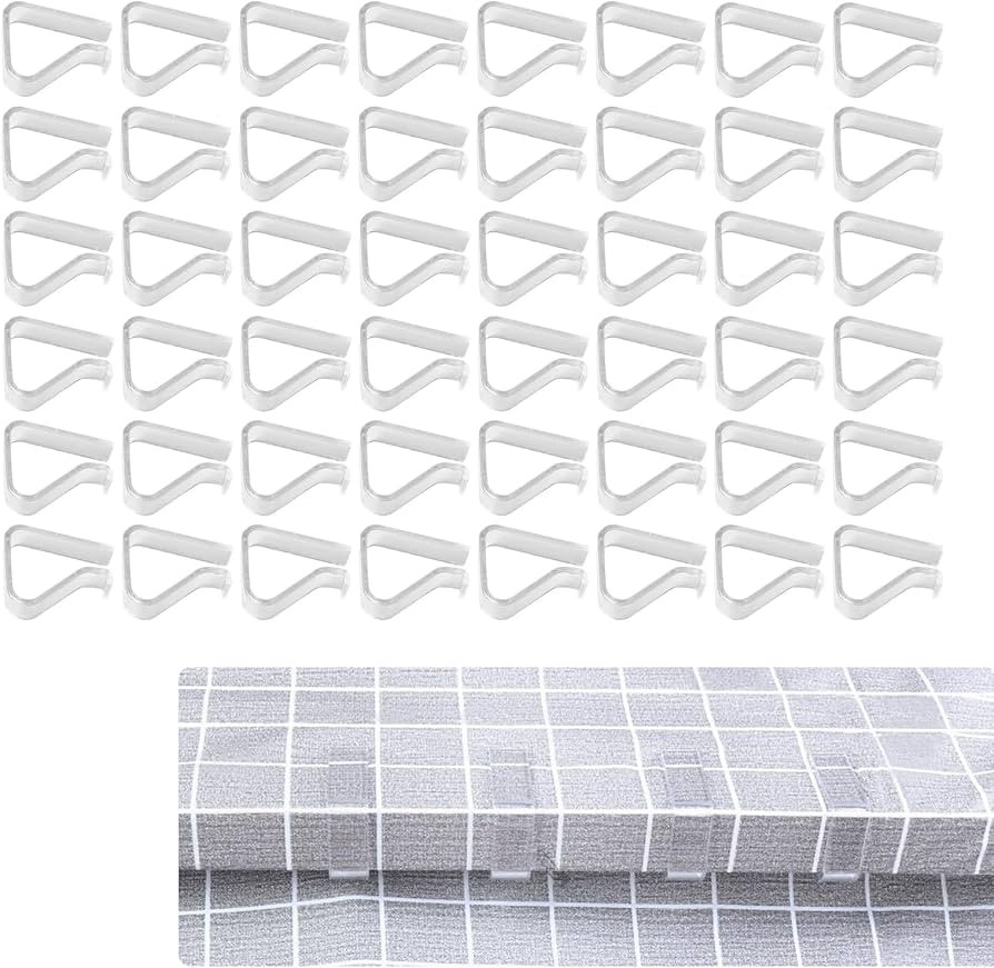 48PCS Large Clear Tablecloth Clips, Transparent Plastic Table Cloth Clips, Windproof Table Cover ... | Amazon (US)
