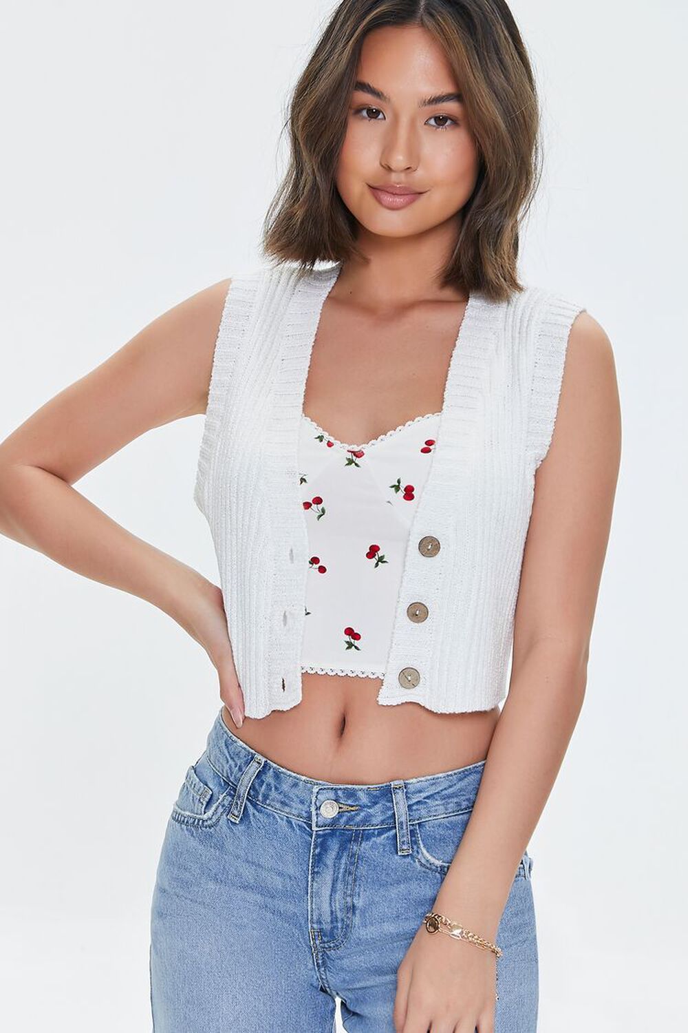 Cropped Sweater-Knit Vest | Forever 21 | Forever 21 (US)