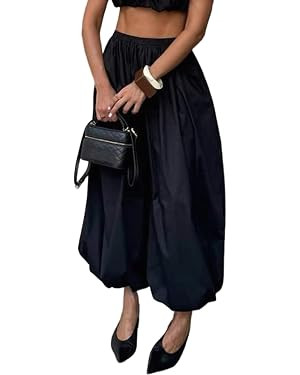 NRTHYE Womens Balloon Pants Baggy Elastic Waist Pleated Harem Pants | Loose wide leg hippie Lante... | Amazon (US)