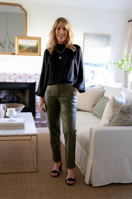 Loving these super chic faux leather cargo pants from @walmartfashion! They’re perfect for dinner, date night or even work - and they look way more expensive than they are!

#fallfashion #falloufit #datenightoutfit #heels 
#walmart 

#LTKover40 #LTKSeasonal #LTKunder50