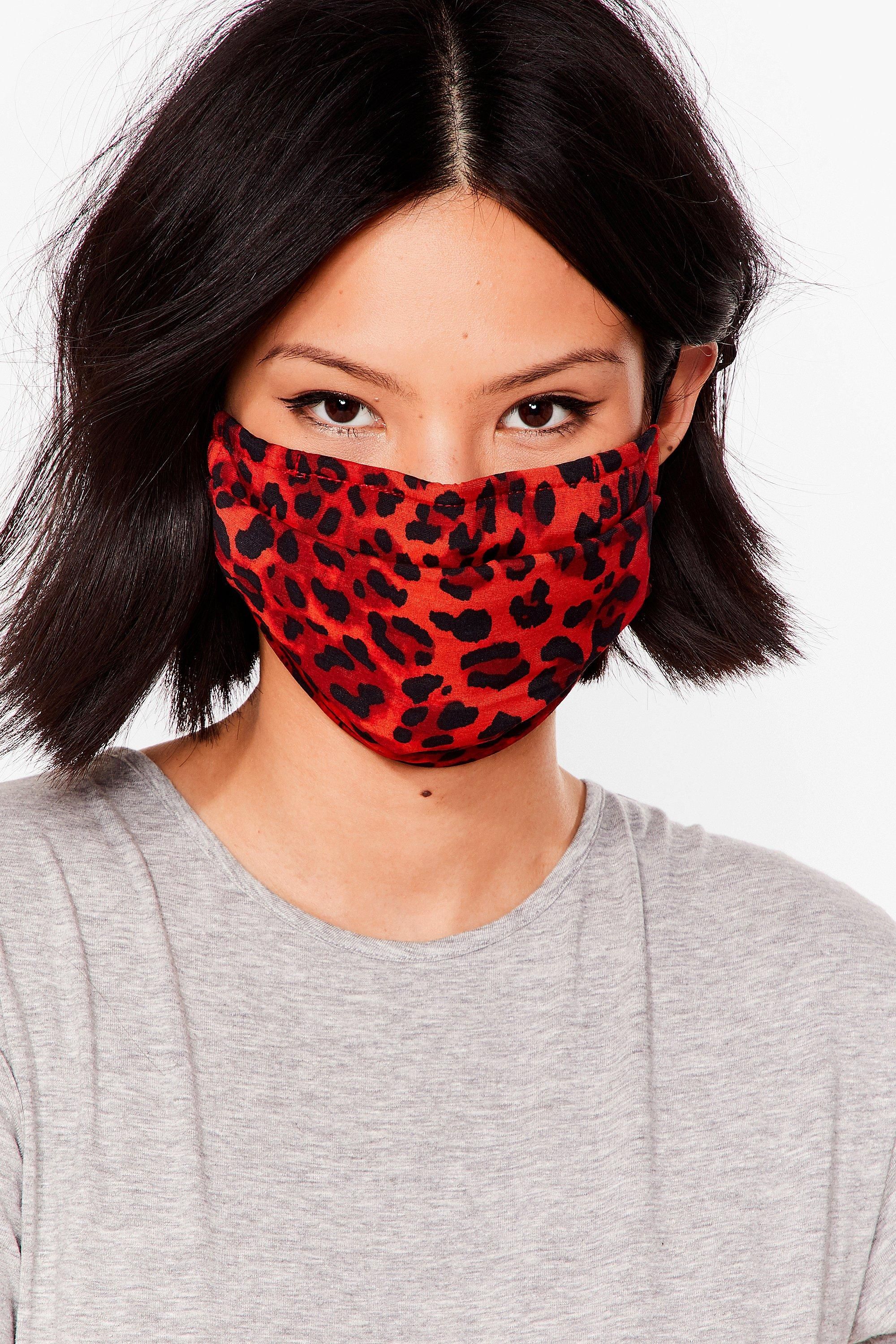 Womens Go Wild Leopard Fashion Face Mask - Red | NastyGal (US & CA)