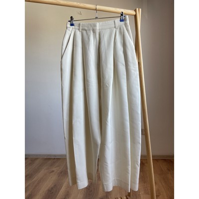 Raey Pleated Wide Leg Viscose Wool Blend Tailored Trousers Size UK 8 | eBay UK