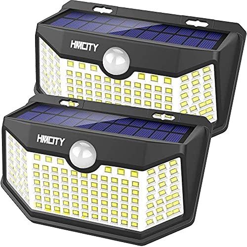 HMCITY Solar Lights Outdoor 120 LED with Lights Reflector and 3 Lighting Modes, Motion Sensor Sec... | Amazon (US)