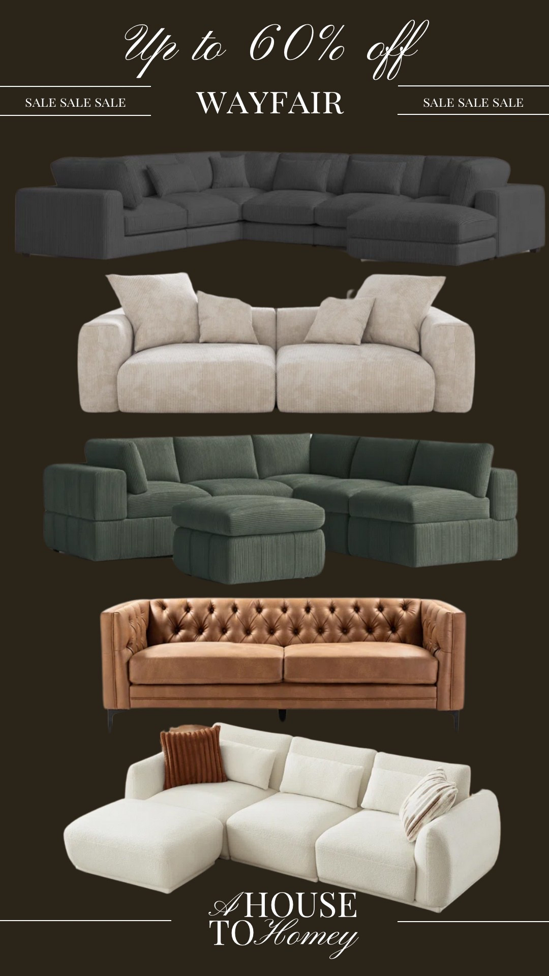 Wayfair 72 hour clearance sale!! Here are some of my favorite sofas & sectionals on sale!

Wayfair sale
Spring sale
Furniture sale
Spring furniture sale
Sofa sale
Sofa
White sofa
Beige sofa
Leather sofa
Grey sectional
Sectional 
Sectional with ottoman
Green sectional 
Living room furniture
Living room seating
Living room sectional
Living room sofa

#LTKSpringSale #LTKHome #LTKSaleAlert