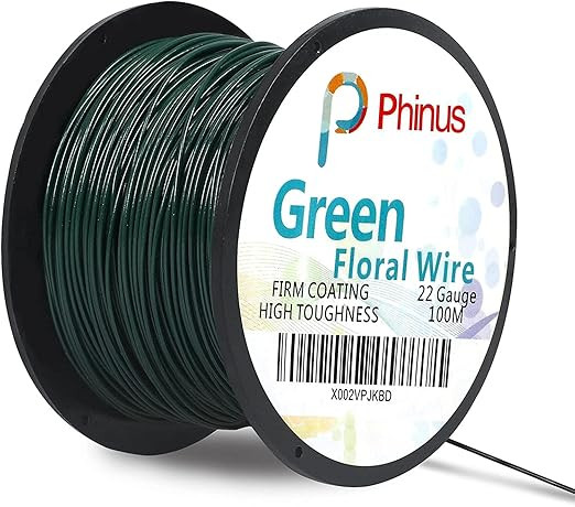 Floral Wire, 110 Yards 22 Gauge Green Florist Wires, Flexible Green Wire Paddle Wires for Crafts,... | Amazon (US)