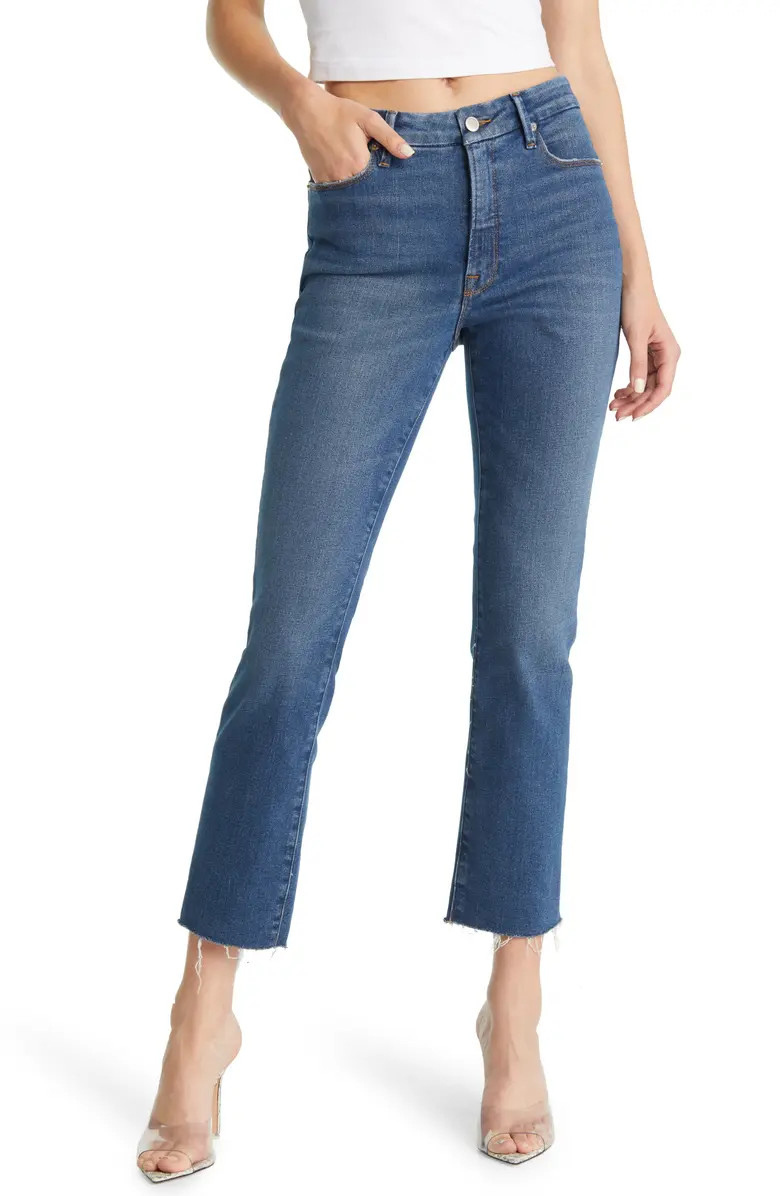 Good Straight Raw Hem High Waist Straight Leg Jeans | Nordstrom