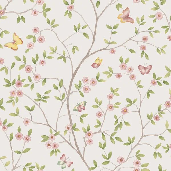 Blomstermala Floral Butterly Trail 33' L x 21" W Wallpaper Roll | Wayfair North America