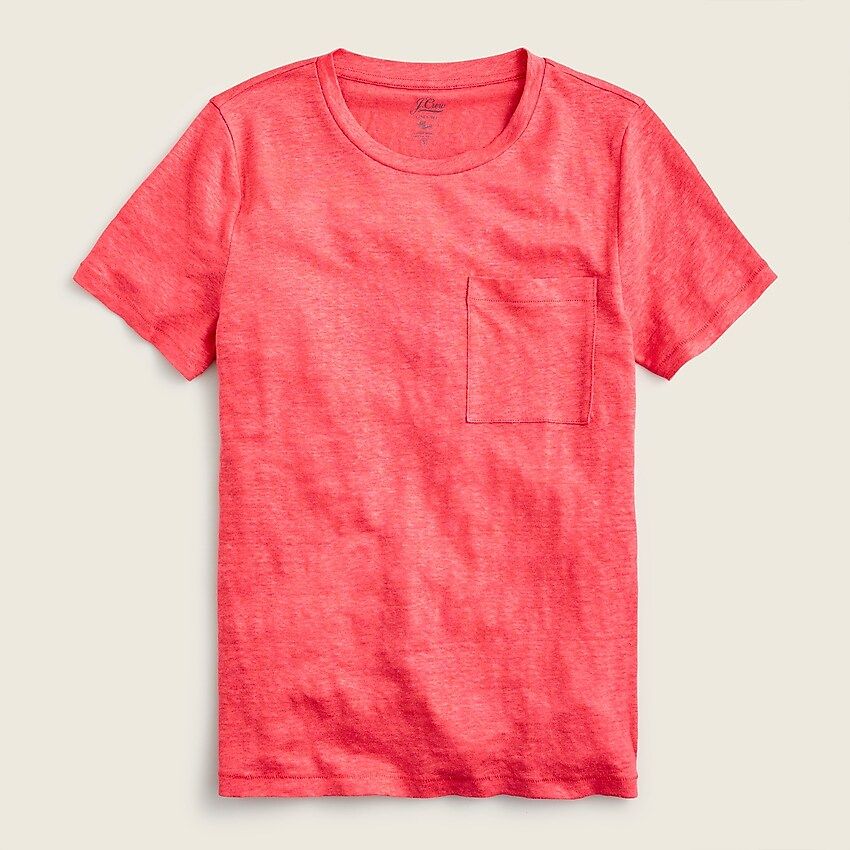 Linen crewneck T-shirt | J.Crew US