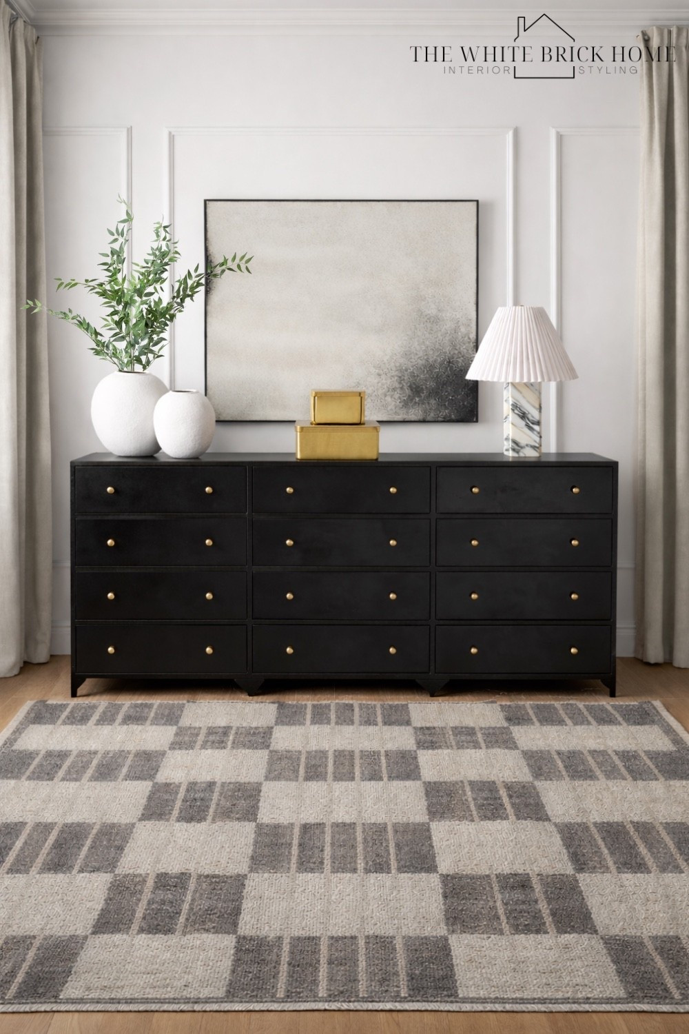 A sleek black dresser moment - where modern contrast meets warm neutrals for an effortlessly elevated, designer finished bedroom. 
🖤🖤
Bed, bedroom, bedroom dresser, dresser, bedroom decor, bedroom design, bedroom mirror, mirror, table lamp, lamp, dresser, wayfair dresser, bedroom rug, area rug, greenery, faux greenery, vase, home decor, home accessories, home accents, bedroom design ideas, modern home, wayfair, crate and barrel, McGee and co, pottery barn 


#LTKHome #LTKSeasonal #LTKSaleAlert